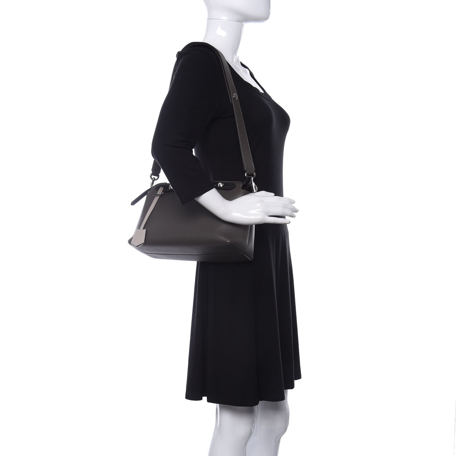 Fendi Vitello Dolce 4 Color Medium By The Way Boston Bag Carbone Grigio Polvere Multicolor 2 of 10