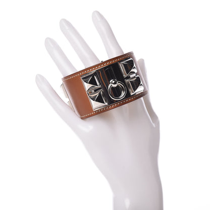Hermes Barenia Collier De Chien CDC Bracelet L Fauve 2 of 7