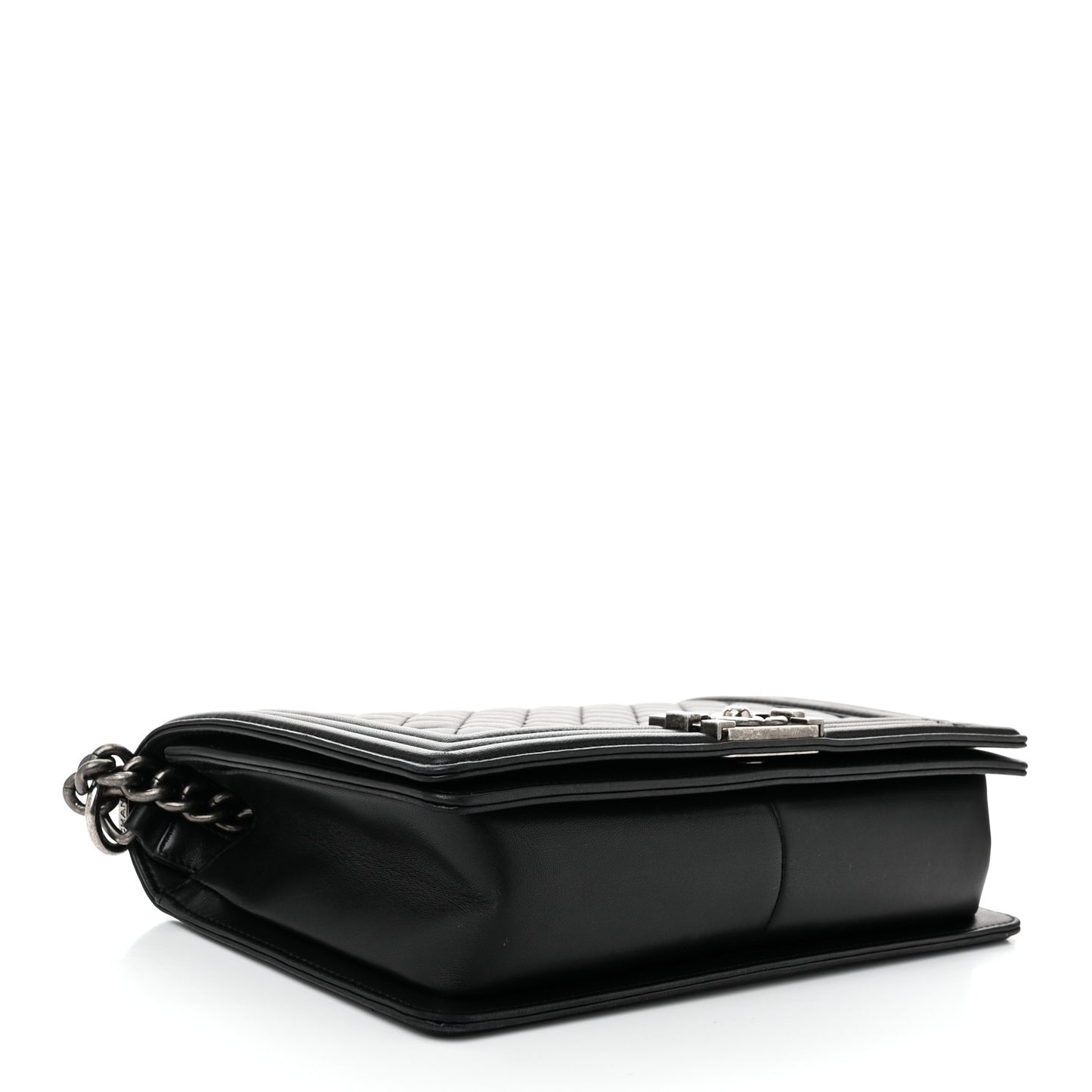 Lambskin Quilted New Medium Boy Flap Black