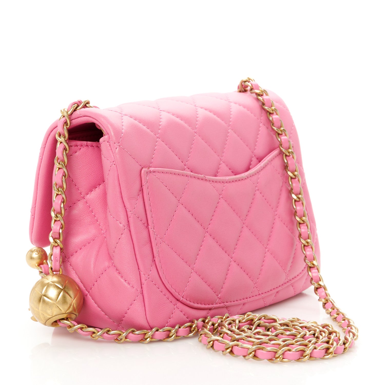 Chanel Lambskin Quilted Mini Pearl Crush Flap Pink 3 of 11