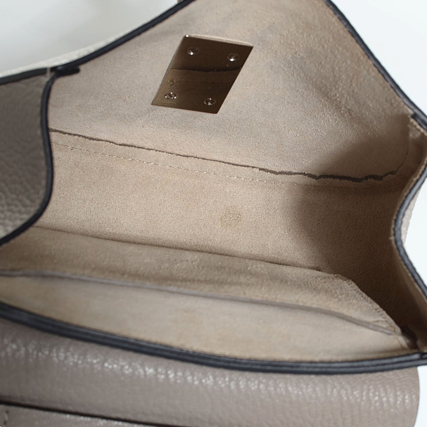 Grained Lambskin Mini Drew Shoulder Bag Motty Grey