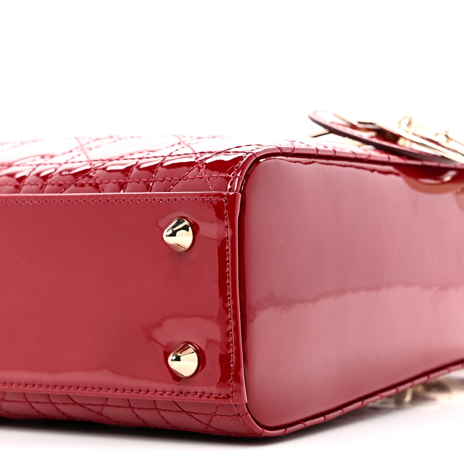 Christian Dior Patent Cannage Small Lady Dior Cherry Red 10 of 10