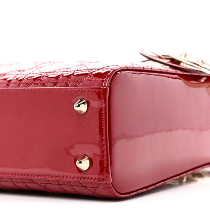 Christian Dior Patent Cannage Small Lady Dior Cherry Red 10 of 10