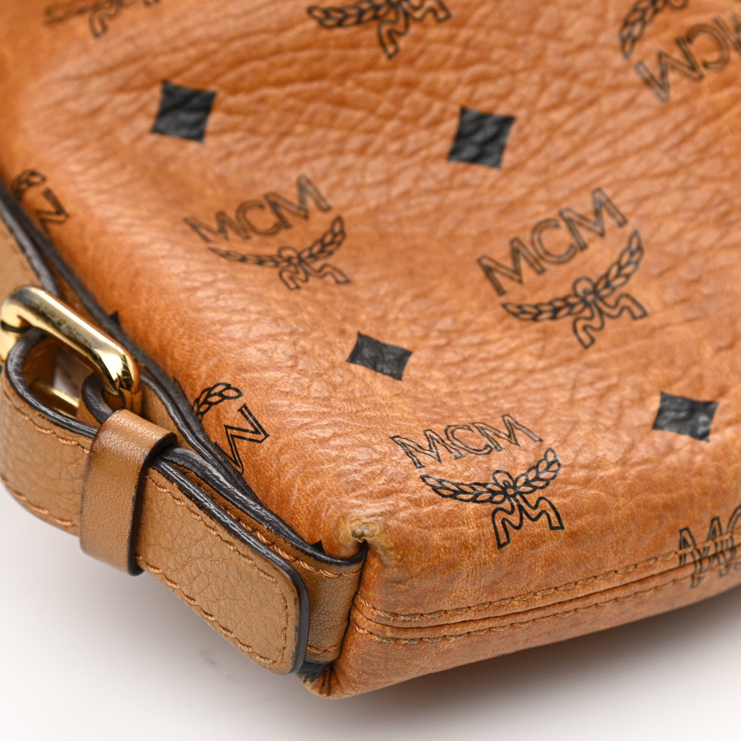 MCM Visetos Essential Top Handle Tote Bag Cognac 7 of 11