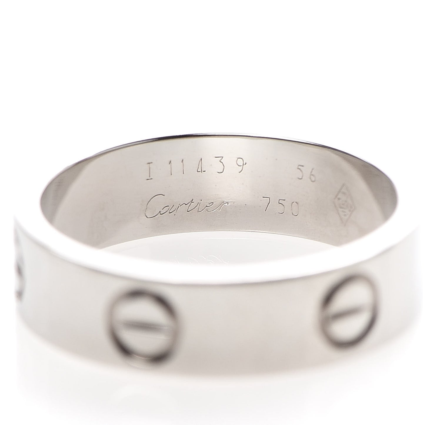 18K White Gold 5.5mm LOVE Ring 56 7.5