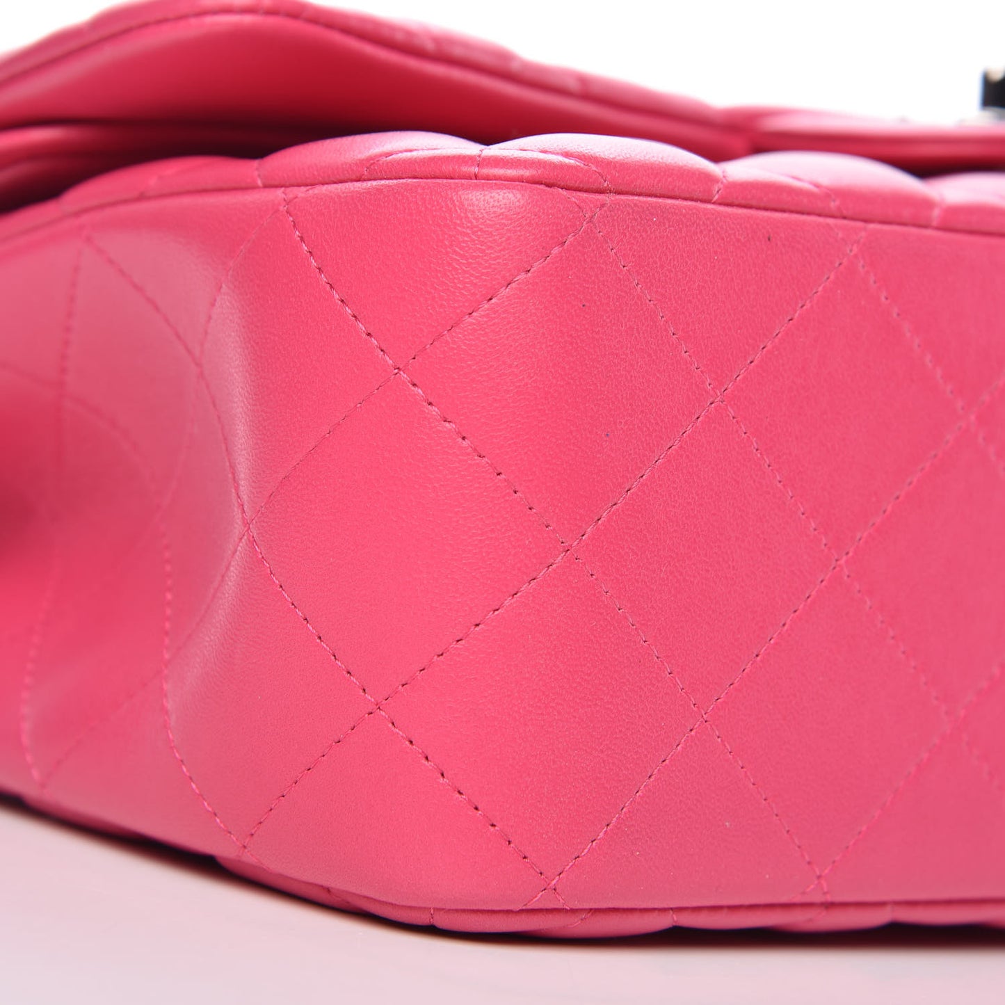 Lambskin Quilted Jumbo Double Flap Fuchsia