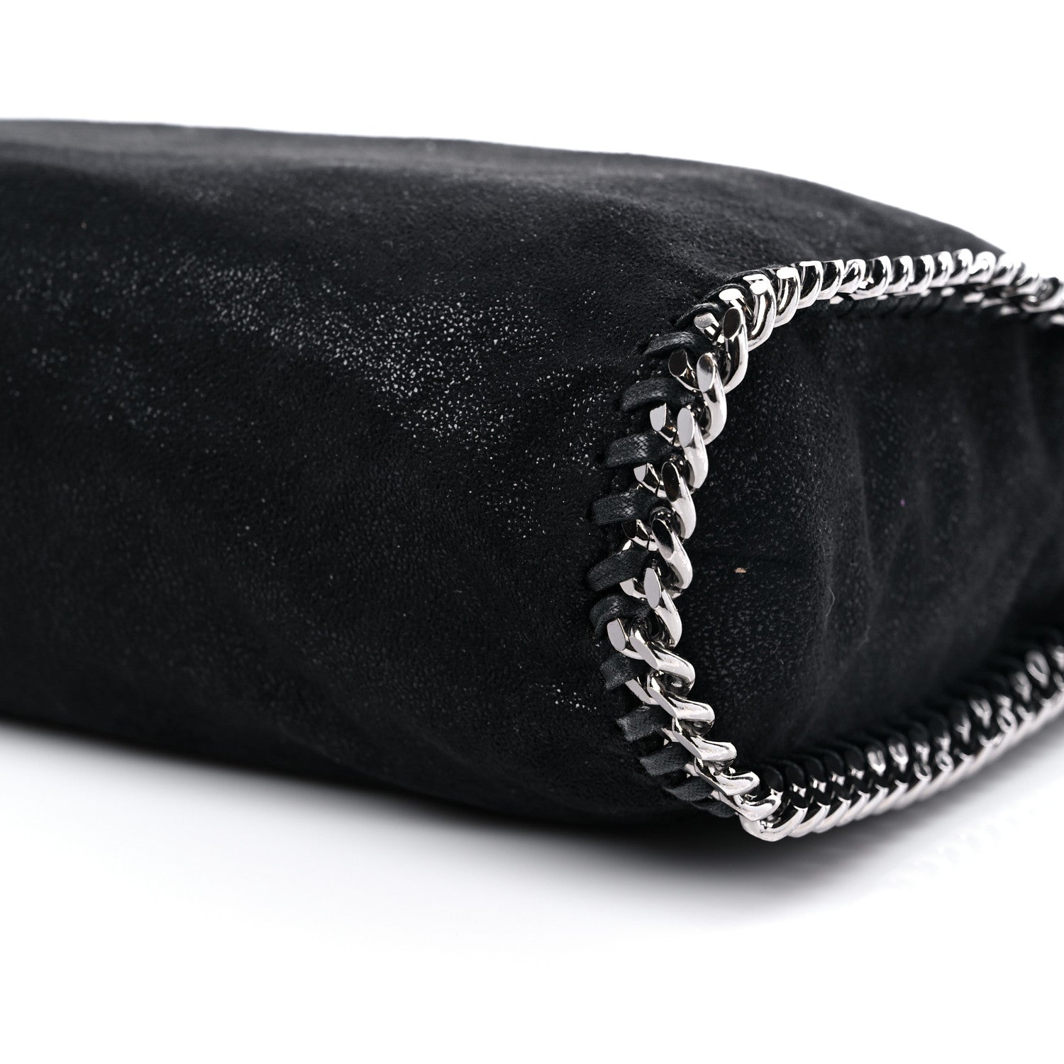 Stella McCartney Shaggy Deer Small Falabella Fold Over Tote Black 7 of 8