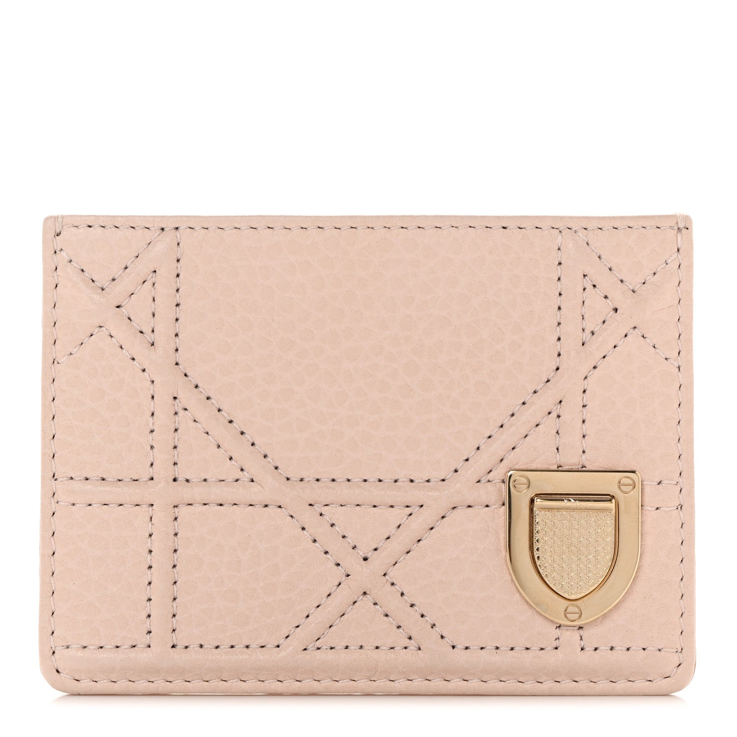 Christian Dior Grained Calfskin Cannage Diorama Card Holder Rose Poudre 1 of 10