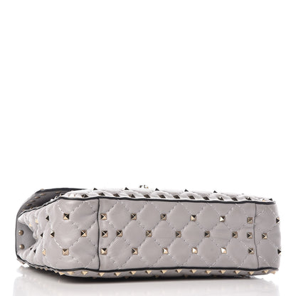 Valentino Garavani Nappa Medium Rockstud Spike Shoulder Bag Grey 4 of 14