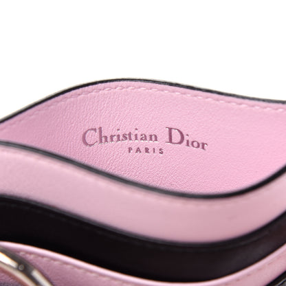 Christian Dior Calfskin Keychain Card Holder Black Pink 6 of 7