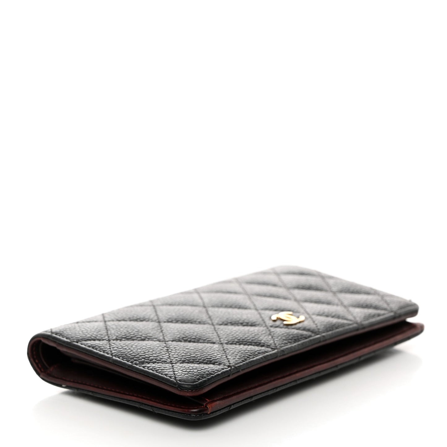 Caviar Quilted Yen Wallet Black
