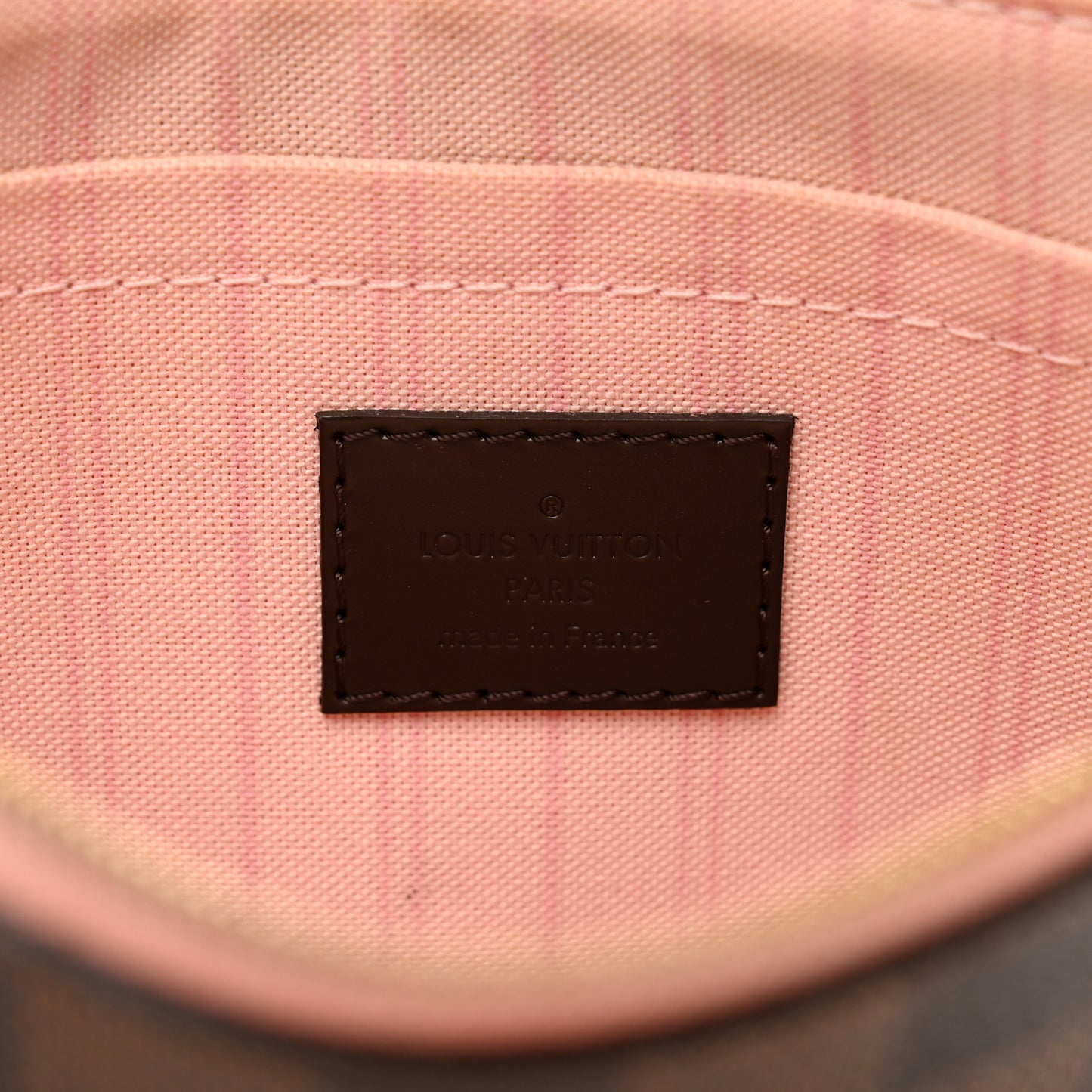 Damier Ebene Neverfull MM GM Pochette Rose Ballerine