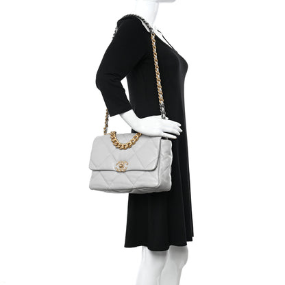Chanel Lambskin Quilted Large Chanel 19 Flap Grey 2 of 10