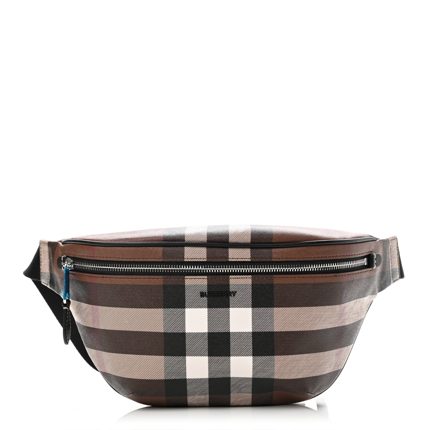 E-canvas Check Bum Bag Dark Birch Brown
