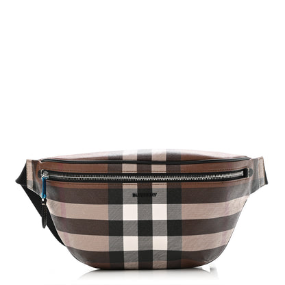 Burberry E-canvas Check Bum Bag Dark Birch Brown 1 of 11