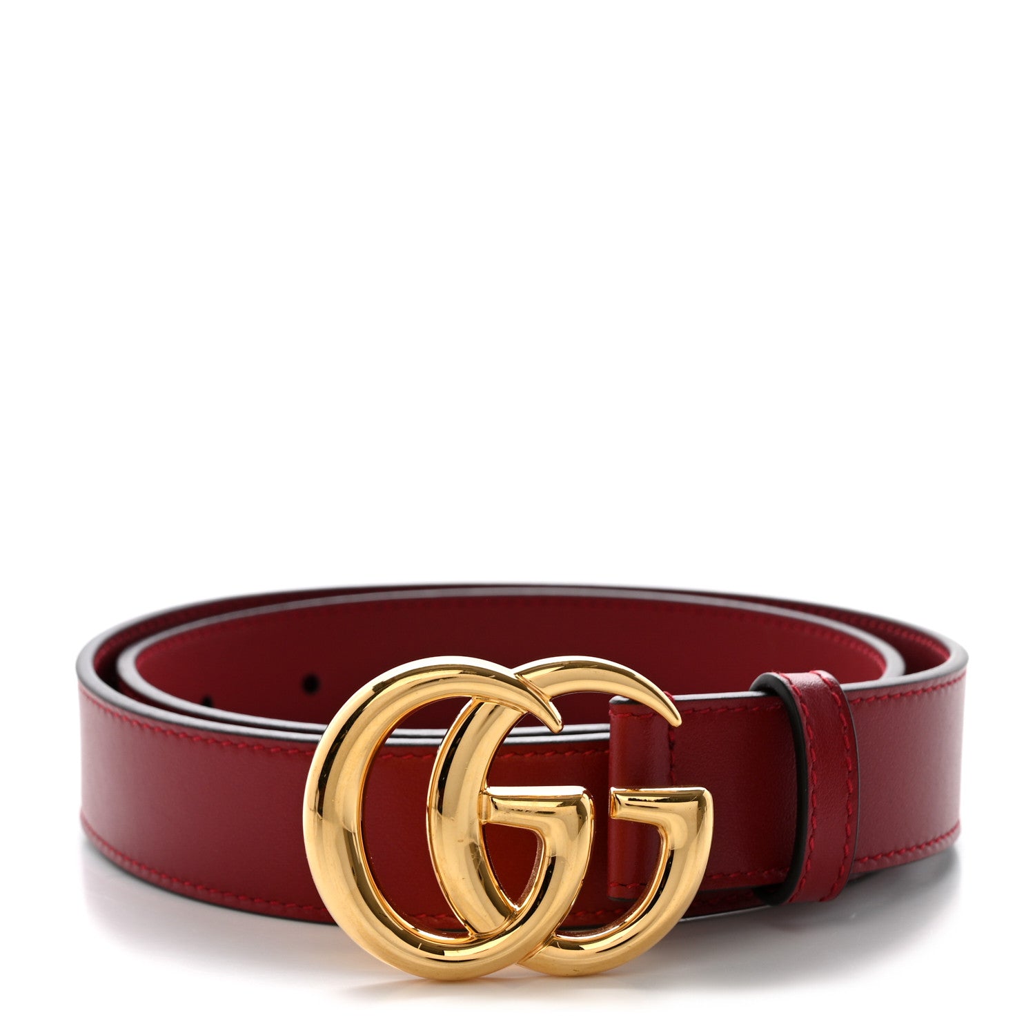 Gucci Plutone Calfskin Double G 30mm Belt 75 30 Red 1 of 6
