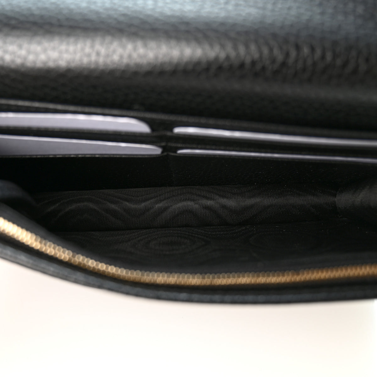 Gucci Pebbled Calfskin Soho Wallet On Chain Black 5 of 9