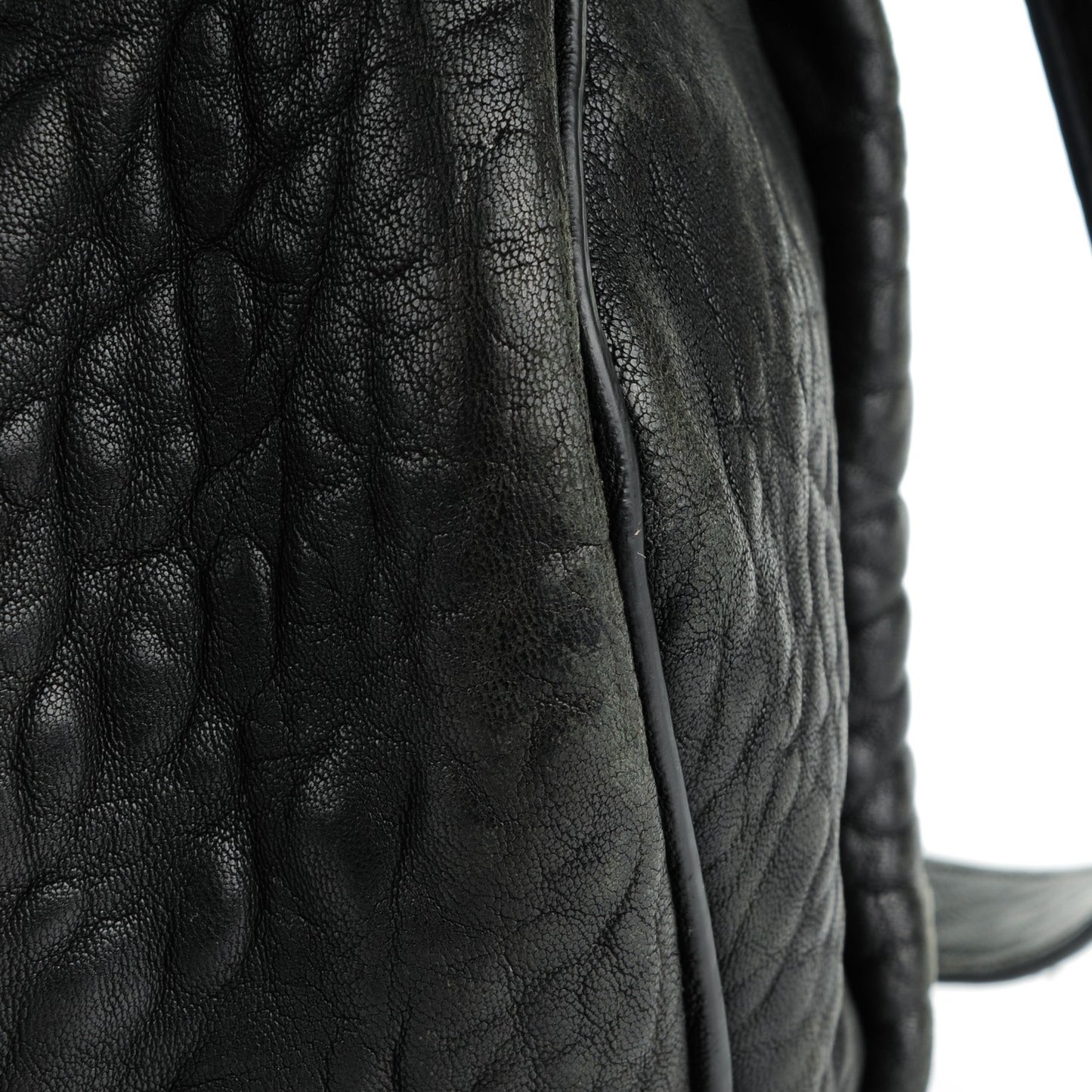 Pebbled Lambskin Rocco Black Nickel Hardware
