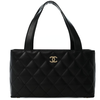 Chanel Lambskin Quilted Shoulder Bag Black Black 1 of 14