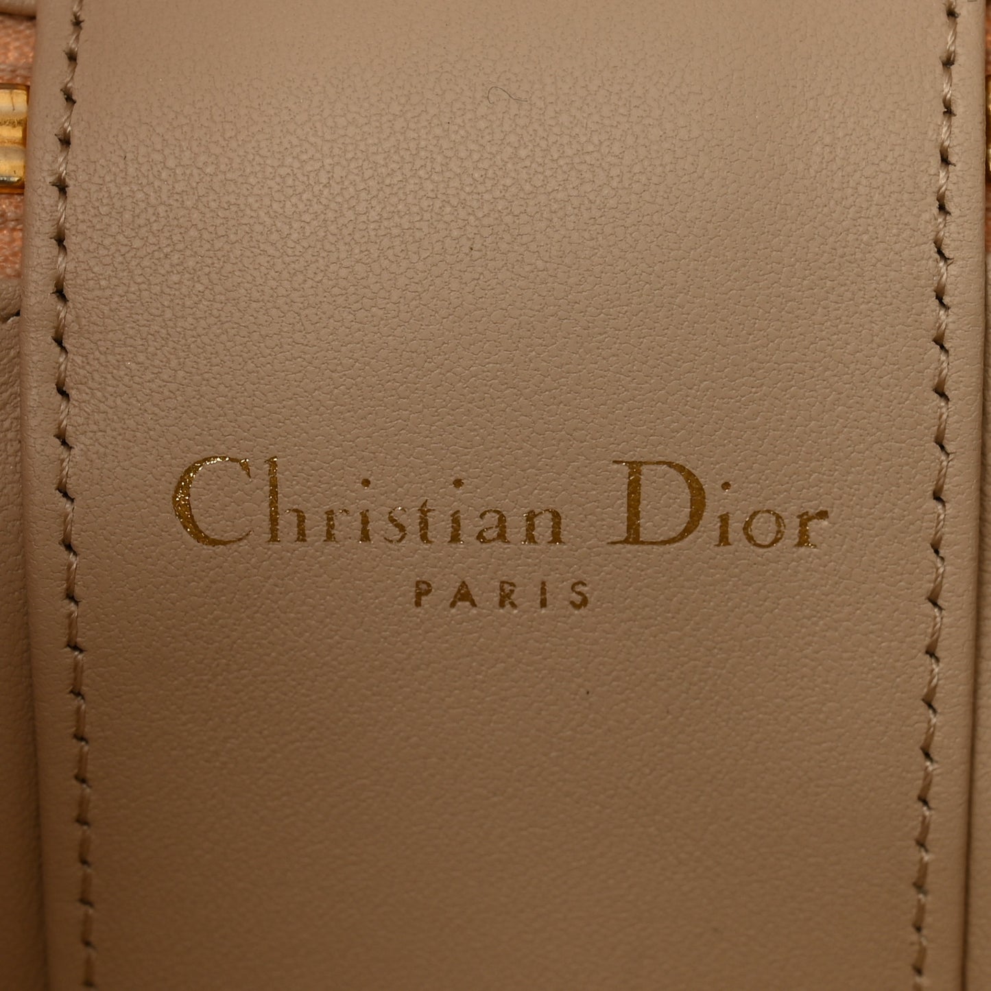 Calfskin CD Signature Vanity Caramel Beige