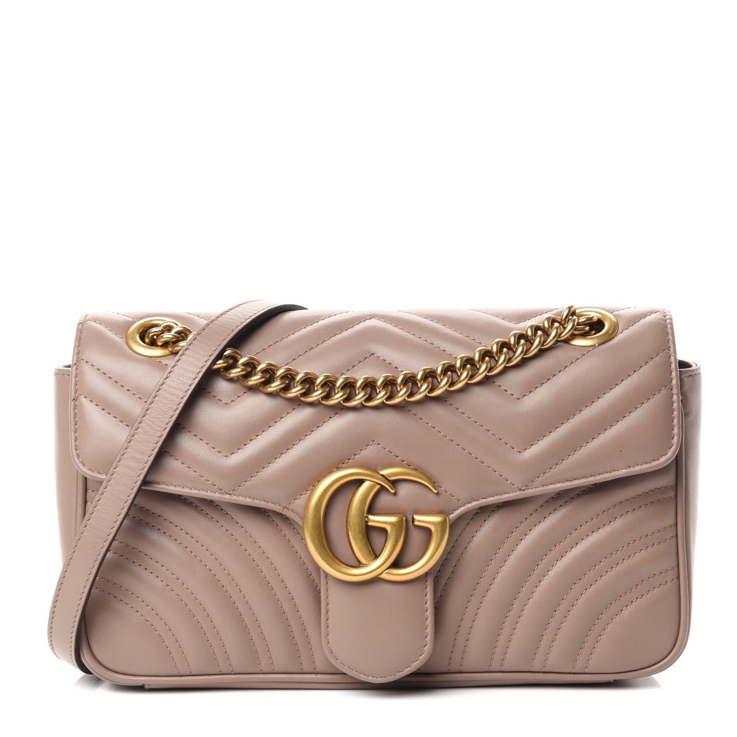 Calfskin Matelasse Small GG Marmont Shoulder Bag Porcelain Rose