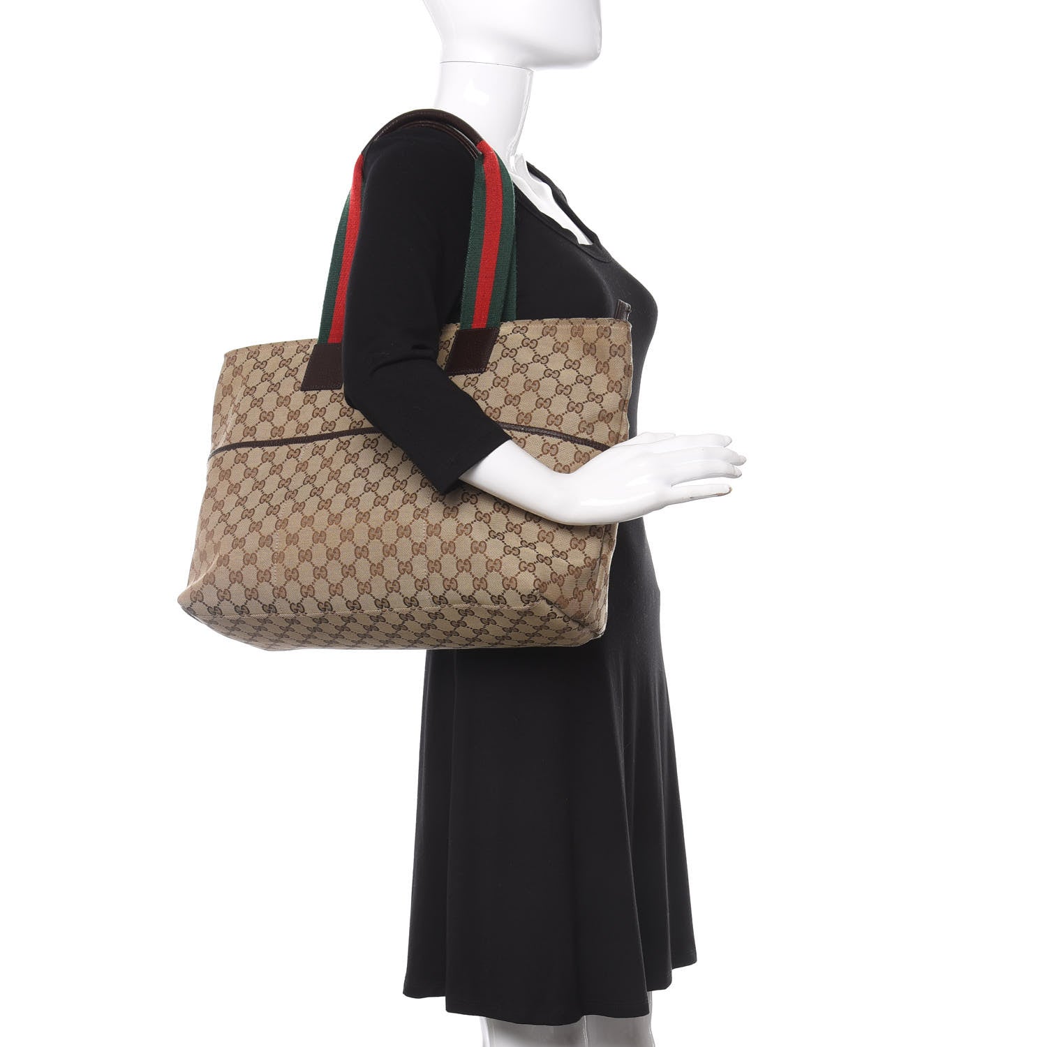 Gucci Monogram Web Large Diaper Tote Brown 2 of 12