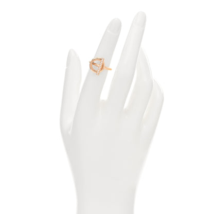 Hermes 18K Rose Gold Diamond PM Echappee Ring 49 5 2 of 5