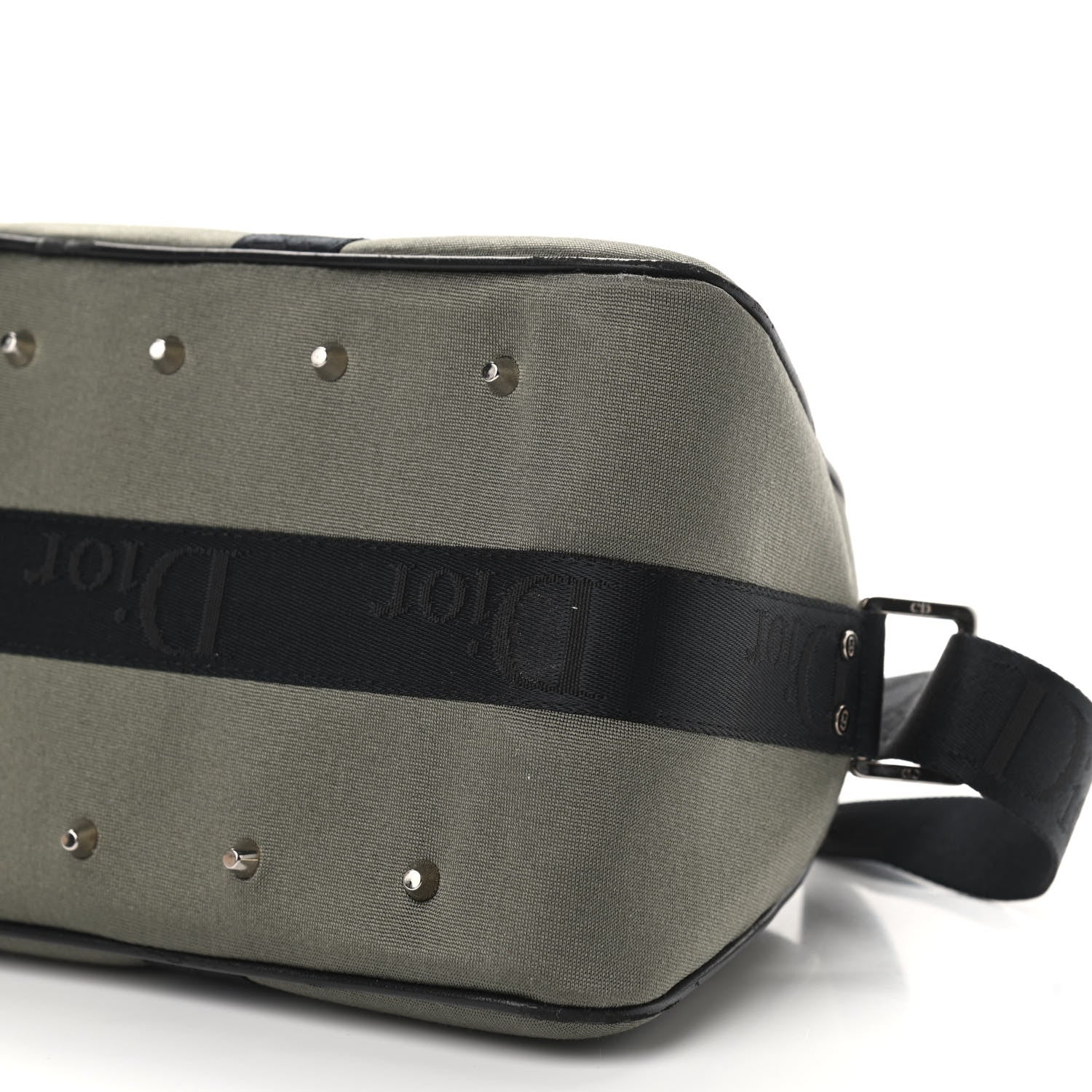 Christian Dior Silk Jersey Crystal Hardcore Bowler Bag Grey Black 9 of 15