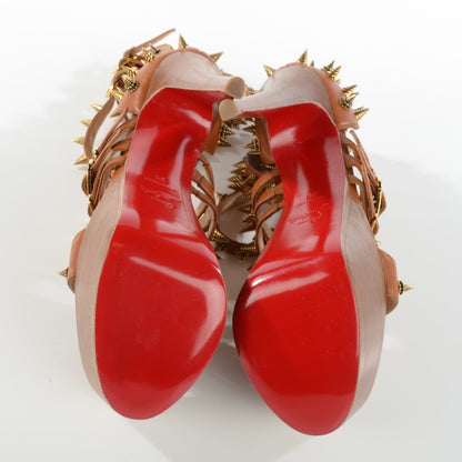 Christian Louboutin Calfskin Botticellita 160 Sandals 38 Brown 6 of 10