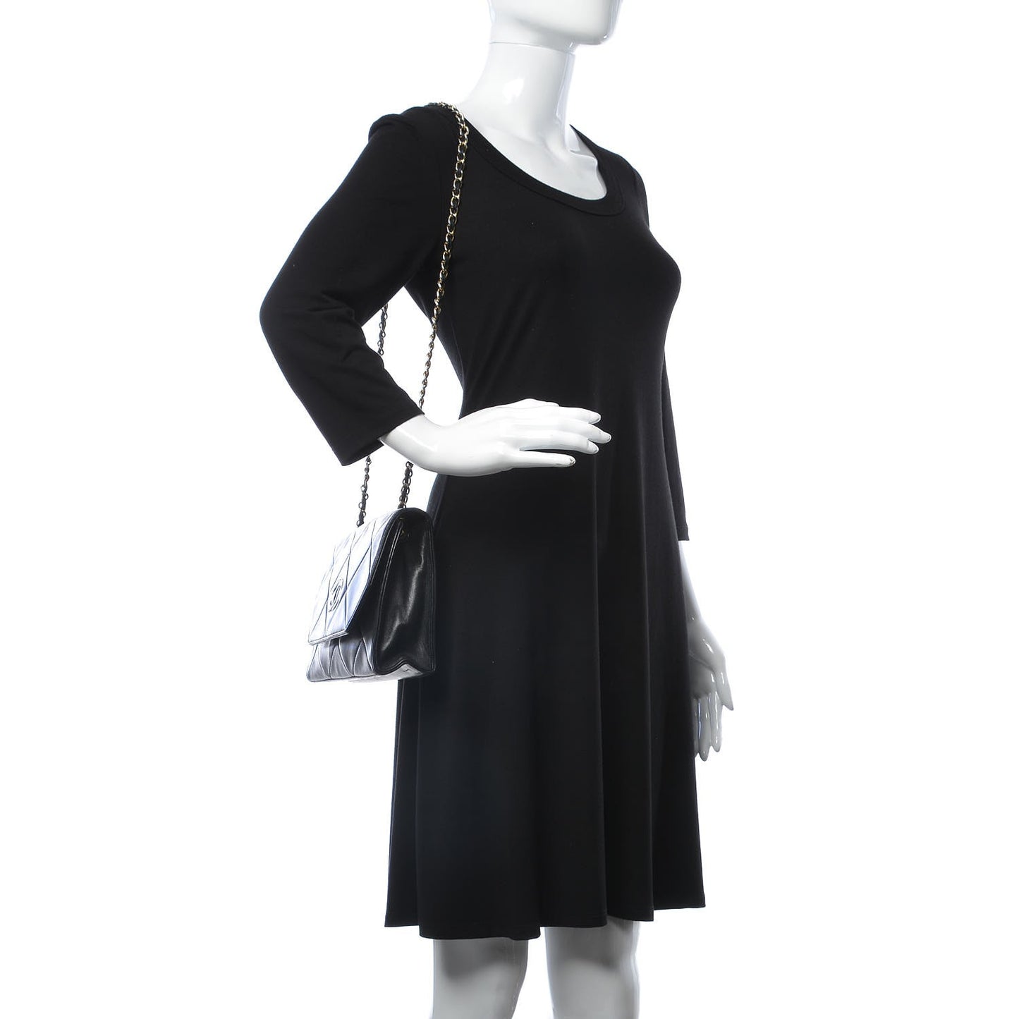 Lambskin Quilted Small Single Flap Black