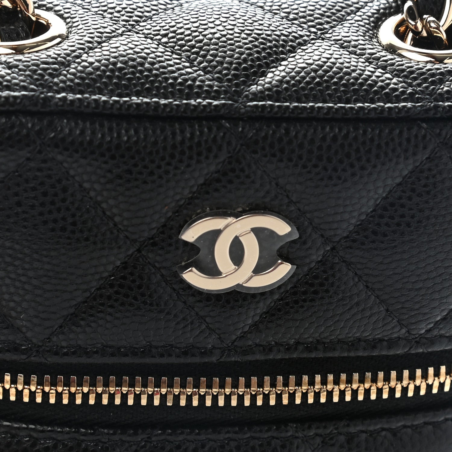Chanel Caviar Quilted Phone Holder With Chain Black 8 of 9