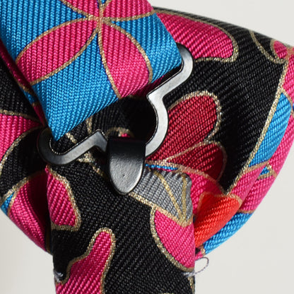 Hermes Silk Twill Collections Imperiales Bow Tie Noir Bleu Fuchsia 5 of 8