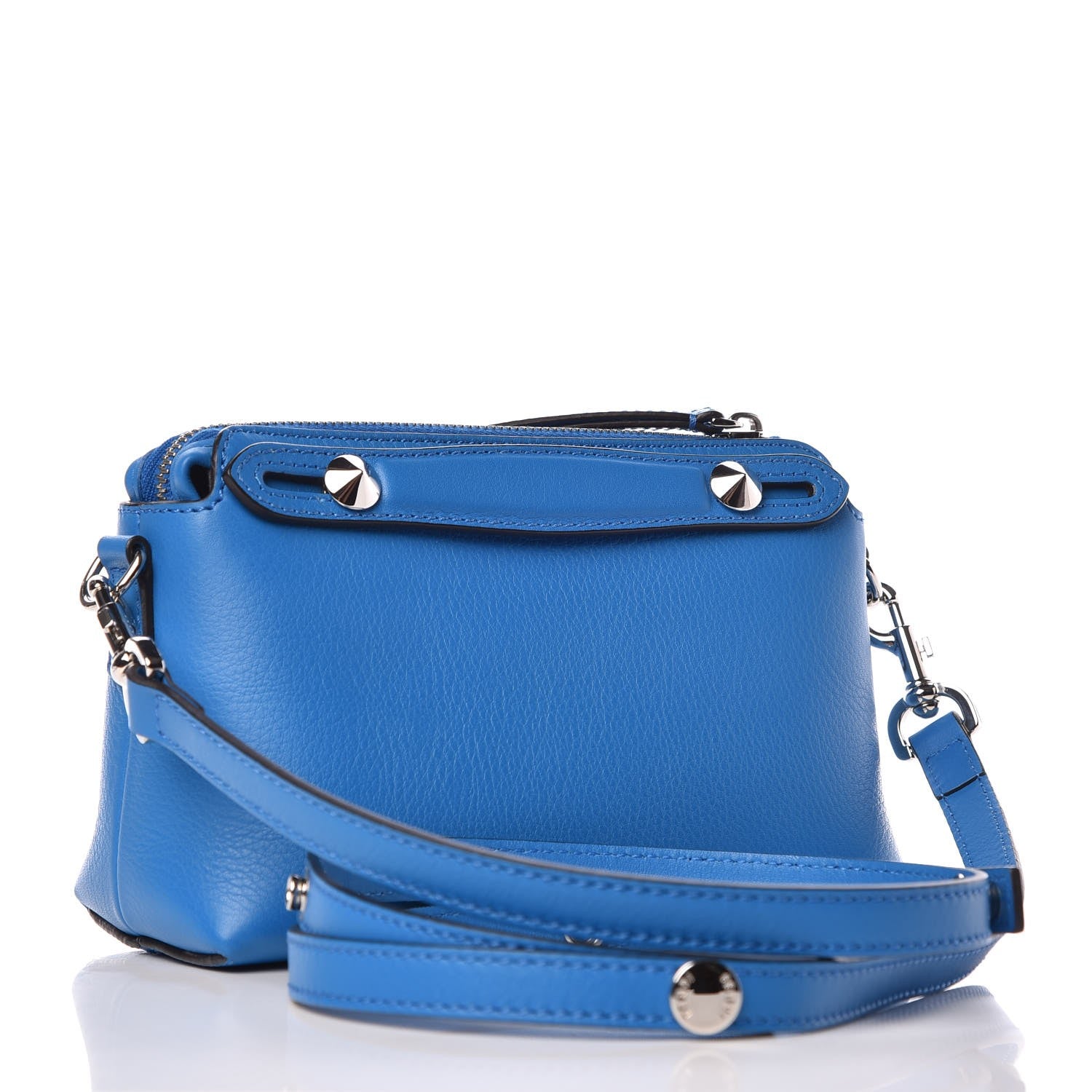 Fendi Vitello Dolce Mini By The Way Boston Bag Blue Royal 3 of 8