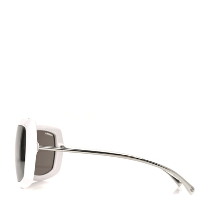 Chanel Acetate Metal Shield Sunglasses 71336A White 3 of 7
