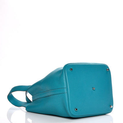 Hermes Taurillon Clemence Picotin Lock 26 GM Turquoise 4 of 7