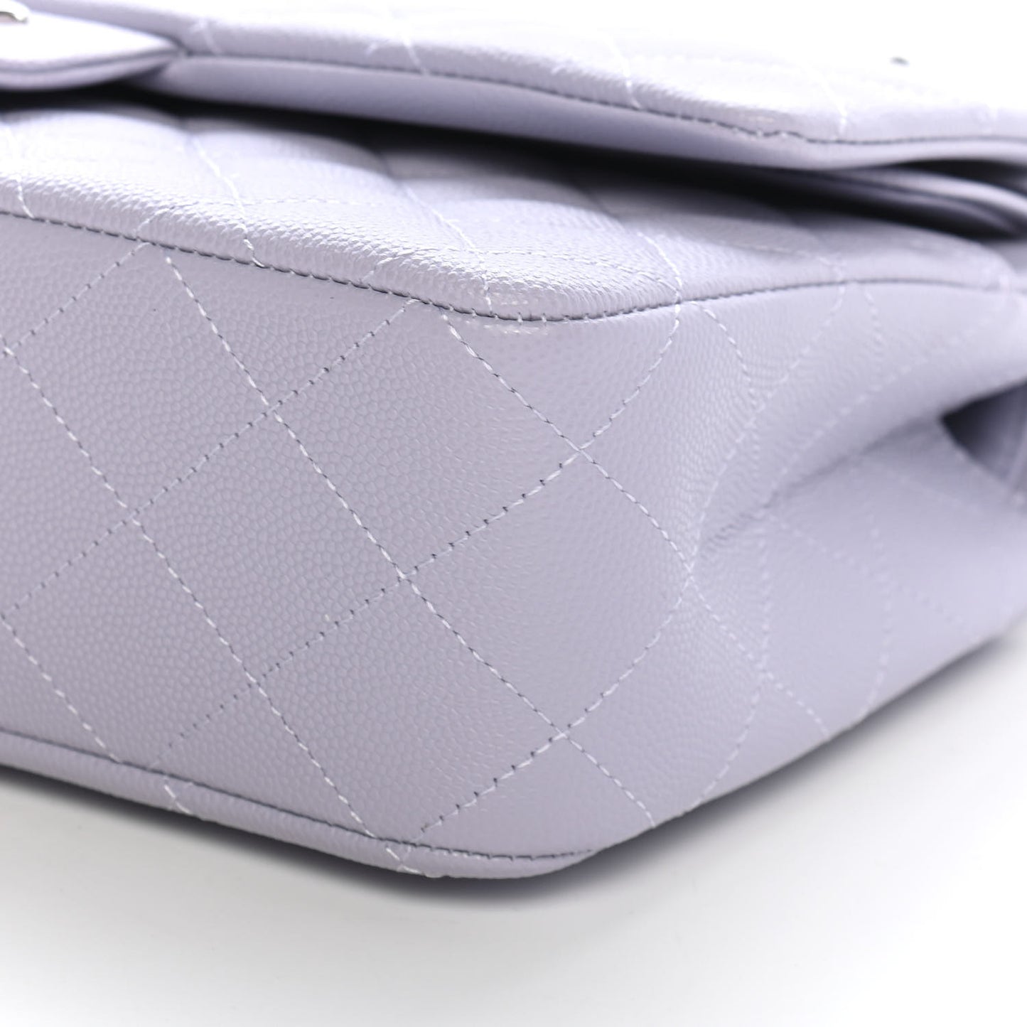 Caviar Quilted Medium Double Flap Light Purple