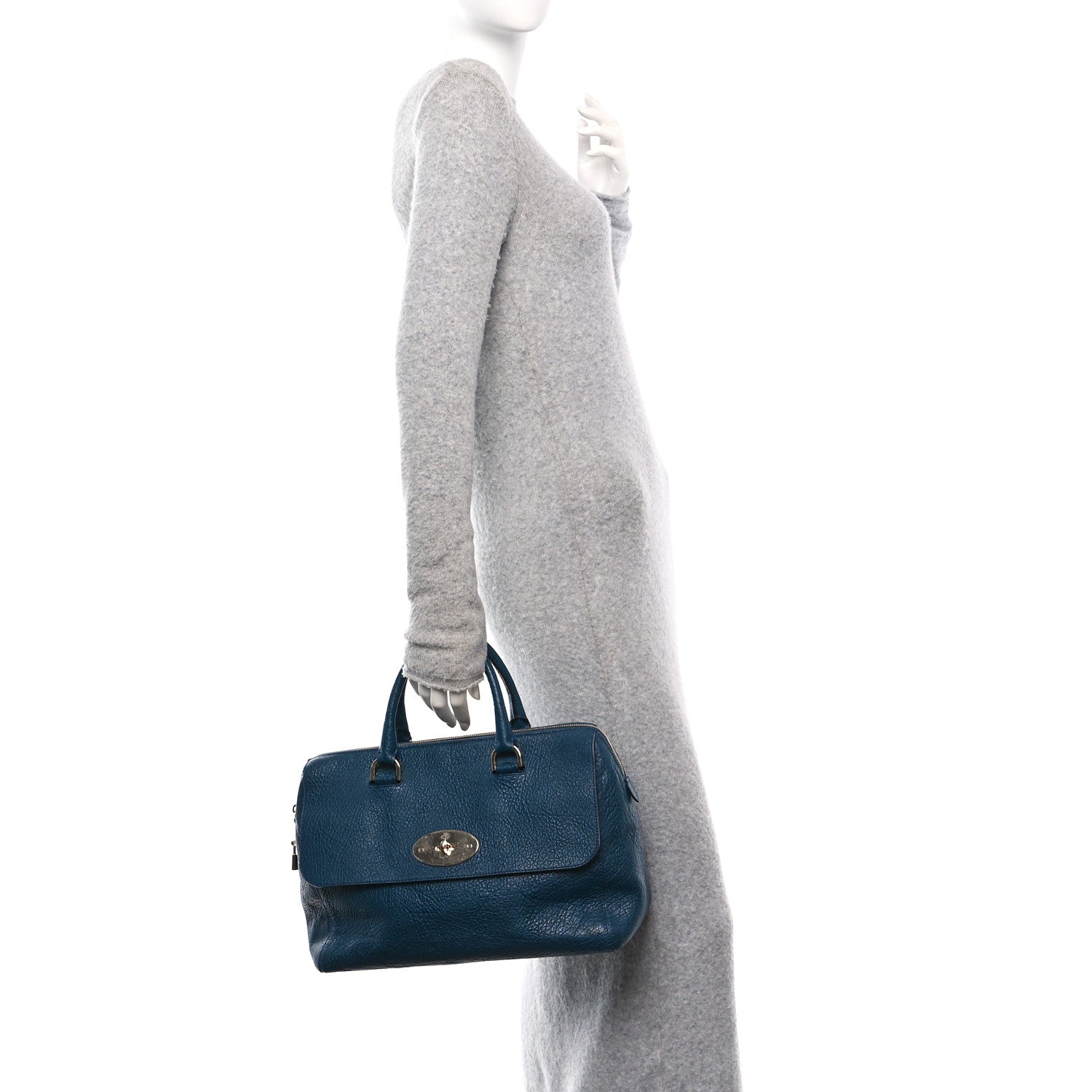 Mulberry Glossy Goatskin Medium Del Rey Satchel Blue 2 of 9