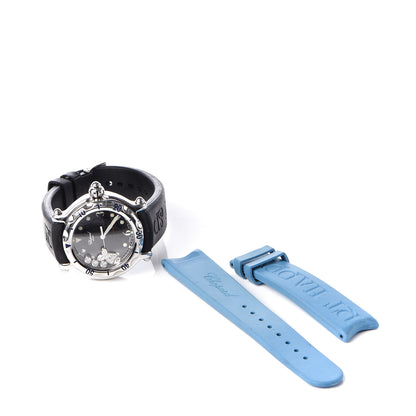 Chopard Stainless Steel Rubber Diamond 38mm Happy Sport Fish Quartz Watch Black 7 of 7