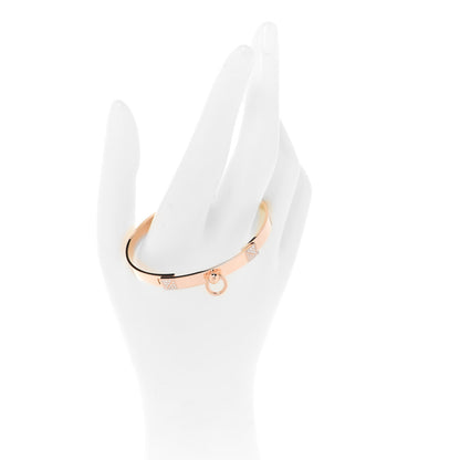 Hermes 18K Rose Gold Diamond PM Collier De Chien Bracelet SH 2 of 5