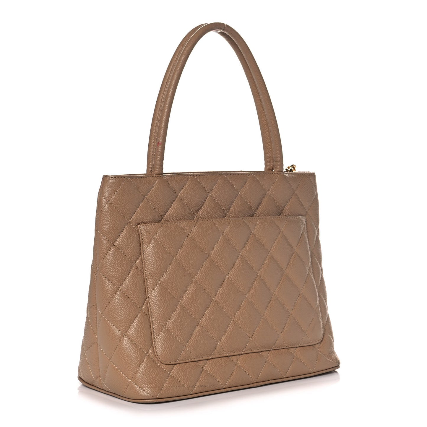 Caviar Quilted Medallion Tote Beige