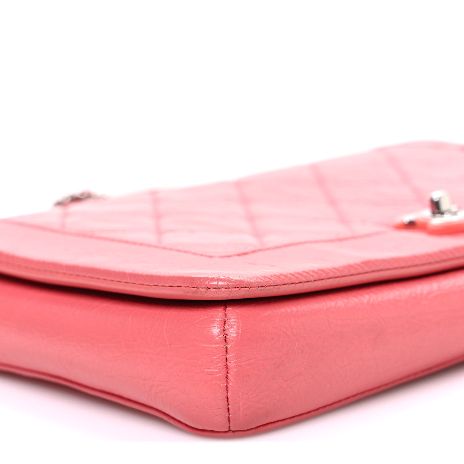 Chanel Crumpled Calfskin Quilted Bi Vintage Small Single Flap Pink 9 of 10