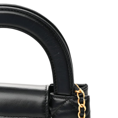 Chanel Shiny Aged Calfskin Quilted Nano Kelly Shopper Black 13 of 14