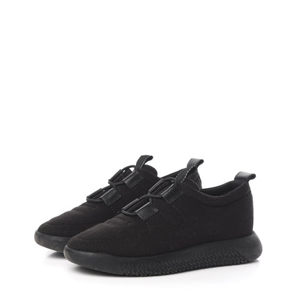 Hermes Mesh Technical Canvas Womens Team Sneakers 38 Black 3 of 8