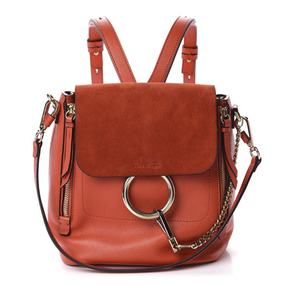 Chloe Suede Calfskin Small Faye Backpack Sepia Red 1 of 9