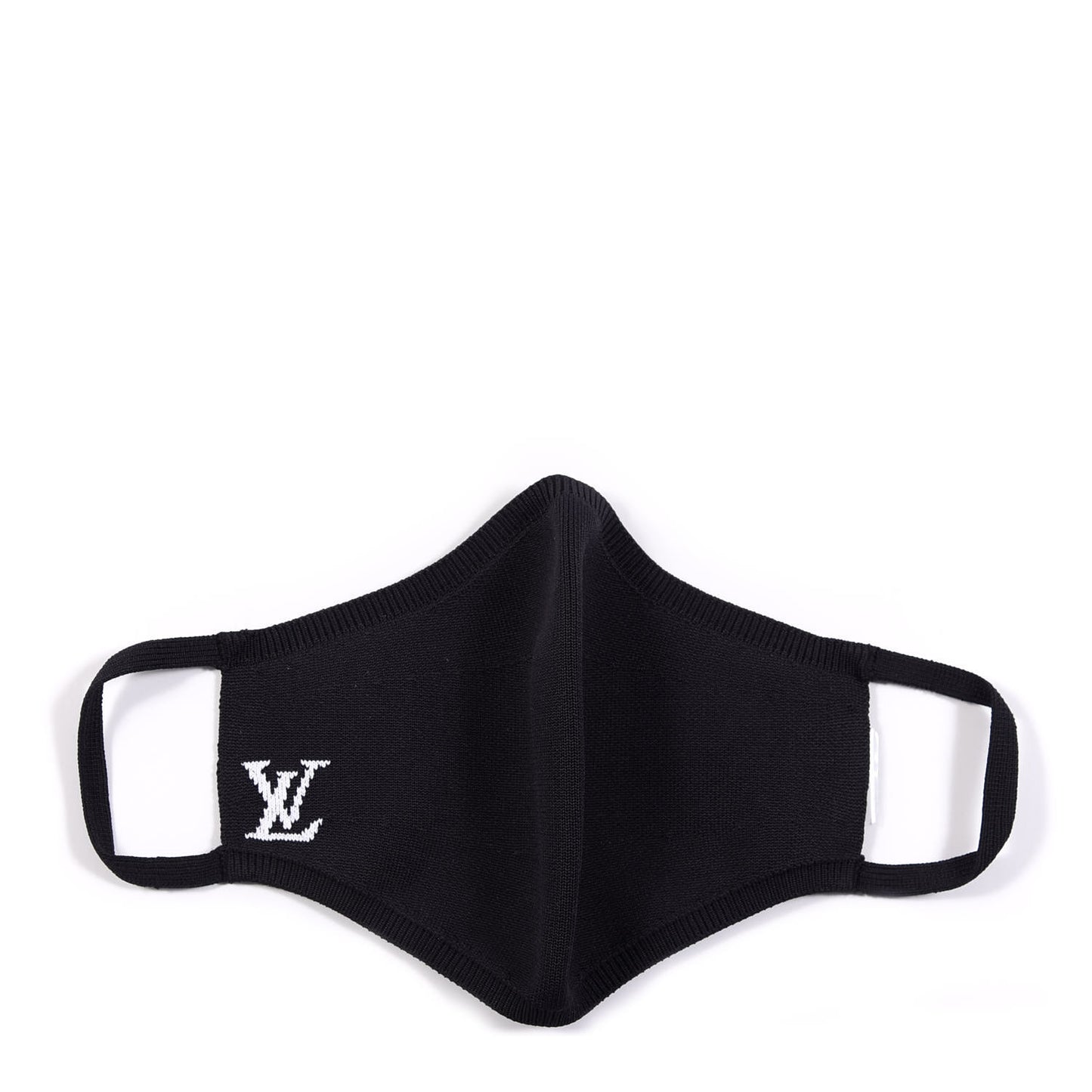 Knit LV Initials Face Mask Black
