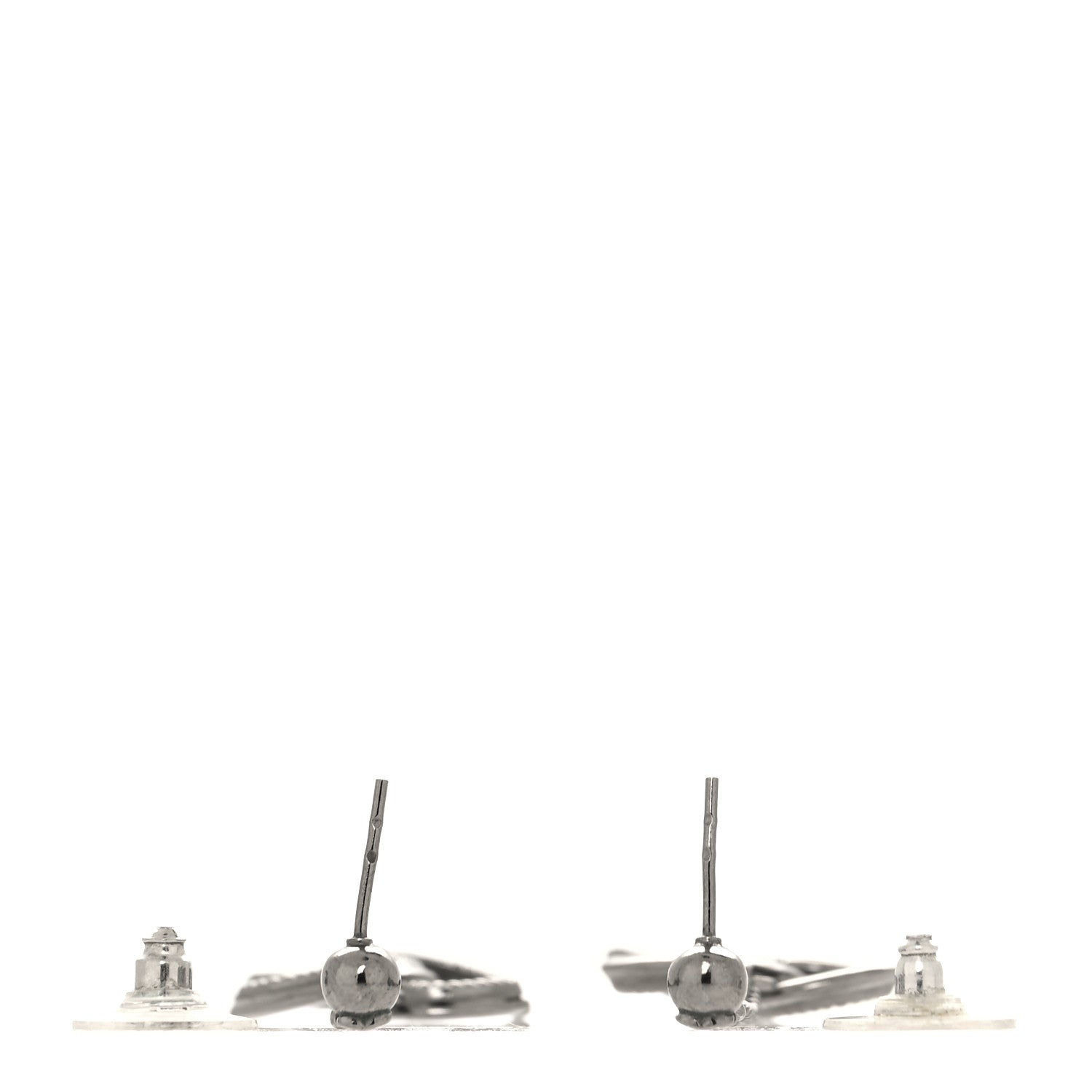 Chanel CC Drop Earrings Ruthenium 3 of 4