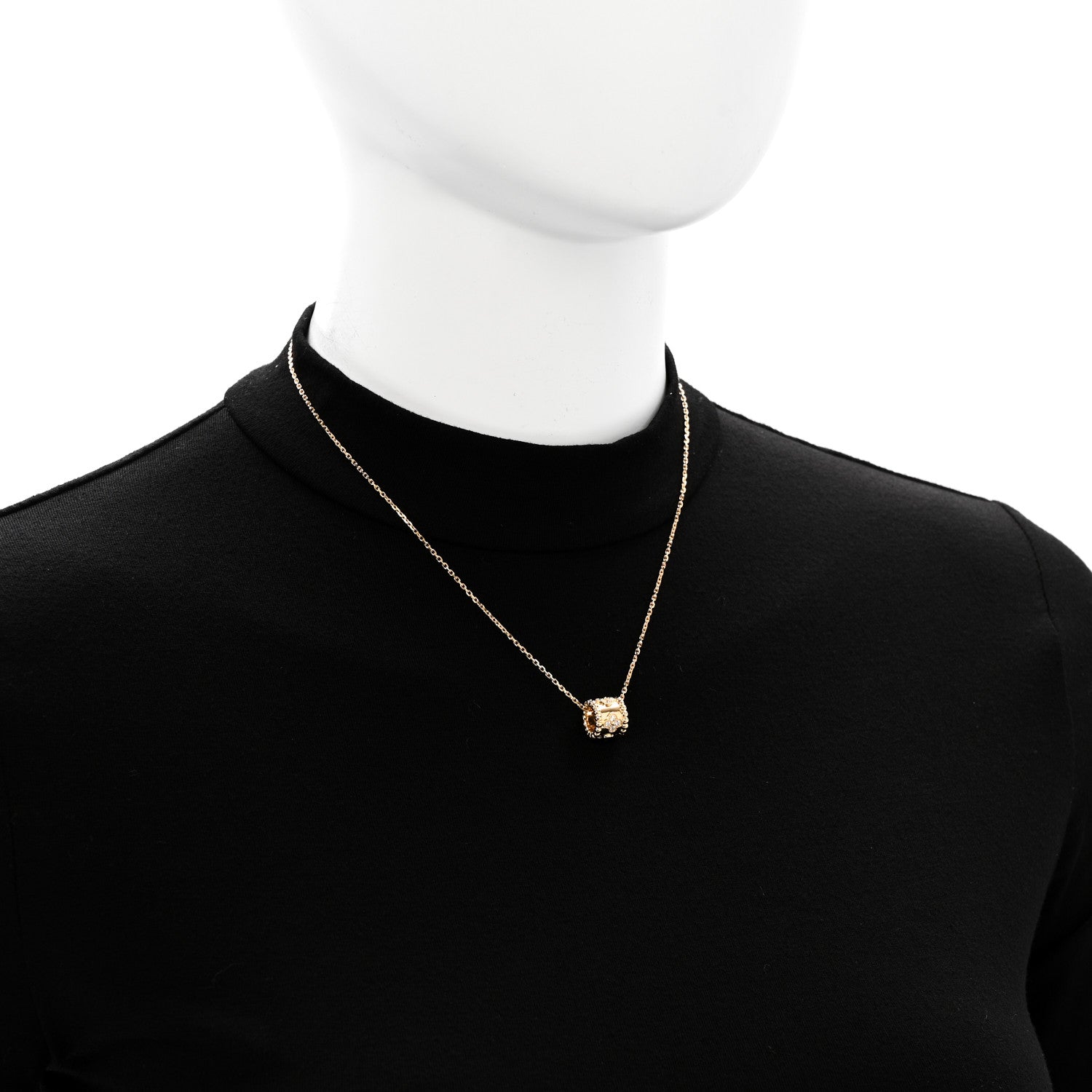 Van Cleef & Arpels 18K Yellow Gold Diamond Small Perlee Clovers Pendant Necklace 2 of 6