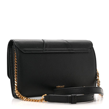 Versace Grained Calfskin Virtus Wallet On Chain Black 3 of 8