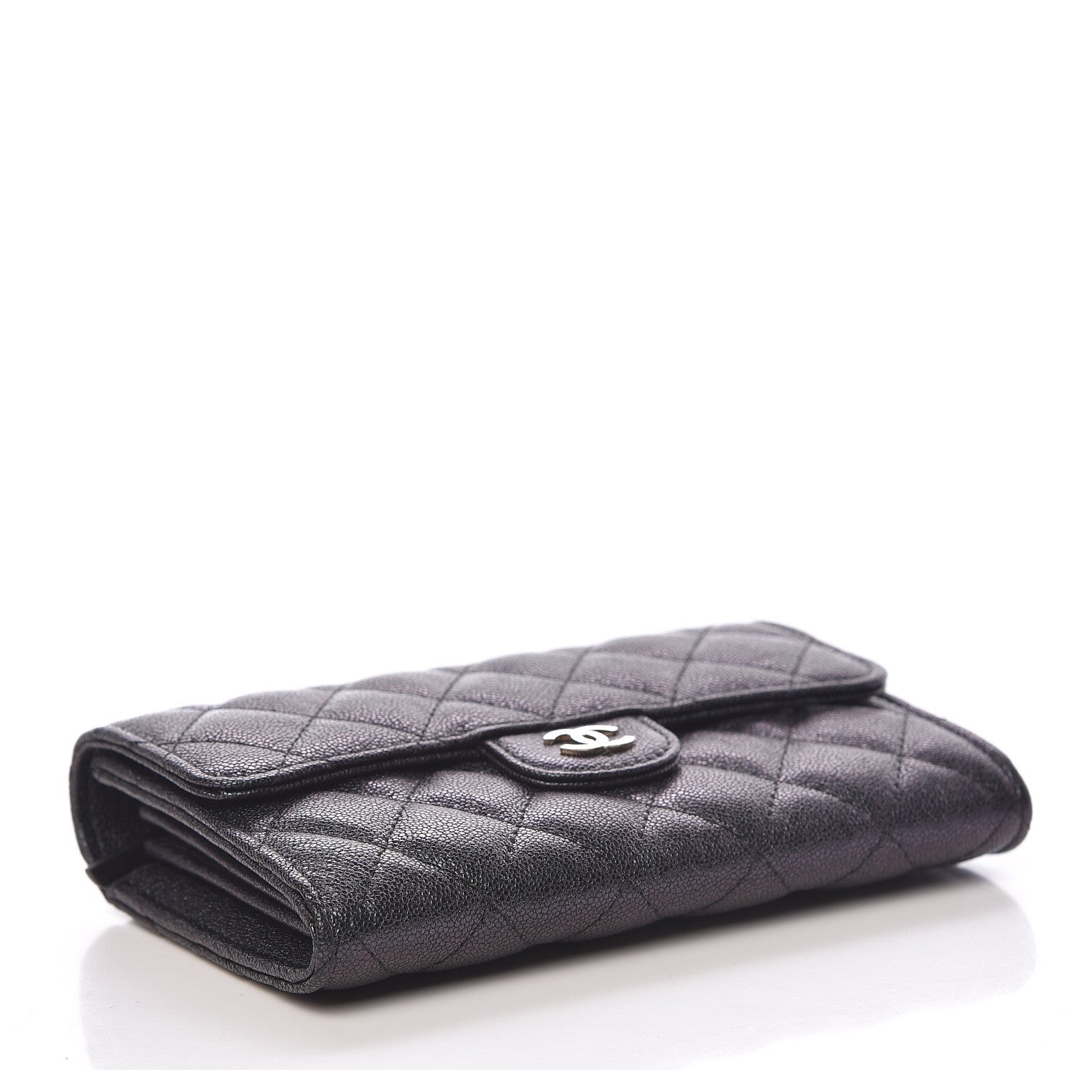 Chanel Iridescent Caviar Quilted Medium Flap Wallet Black 4 of 9
