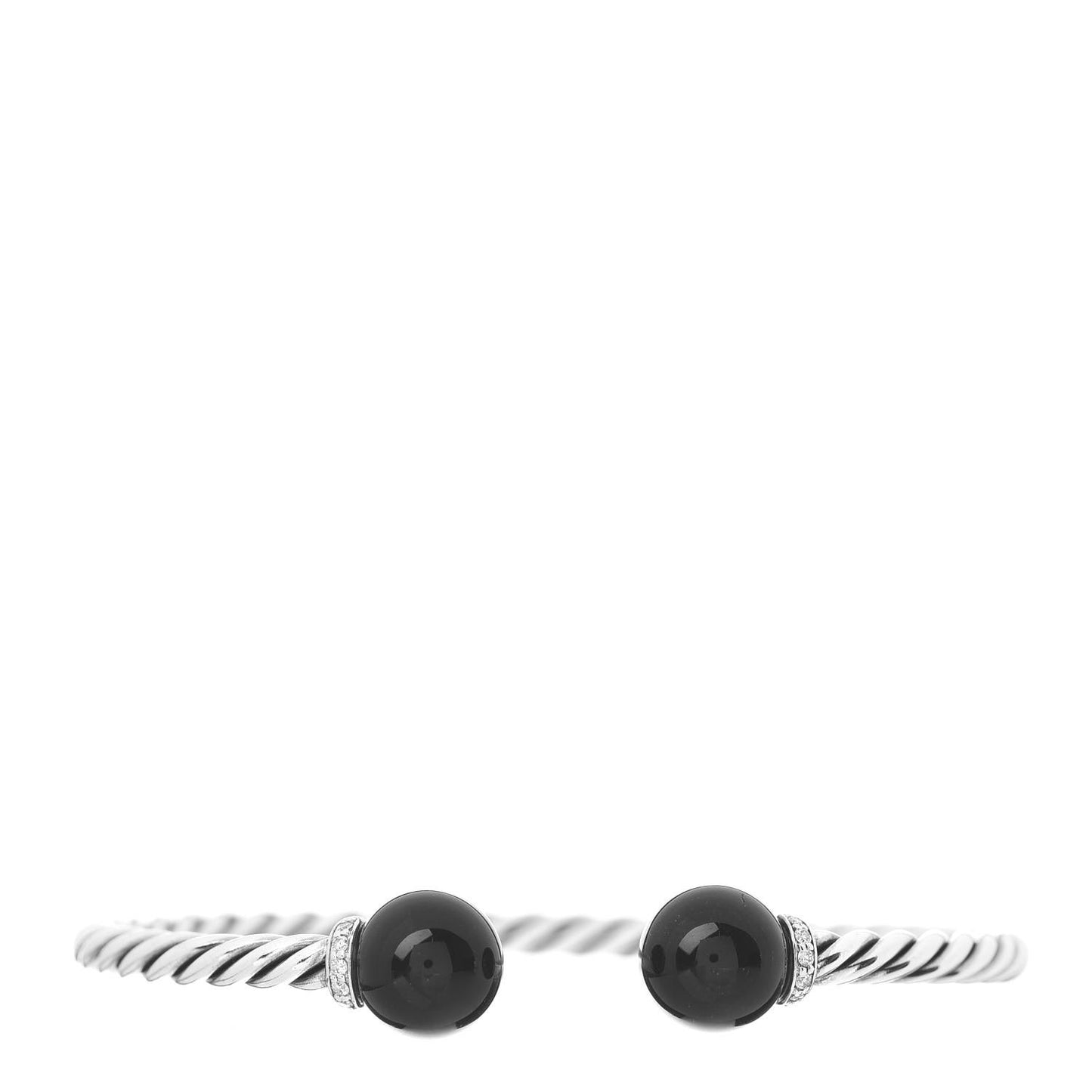 Sterling Silver Diamond Onyx 9mm Solari Bracelet